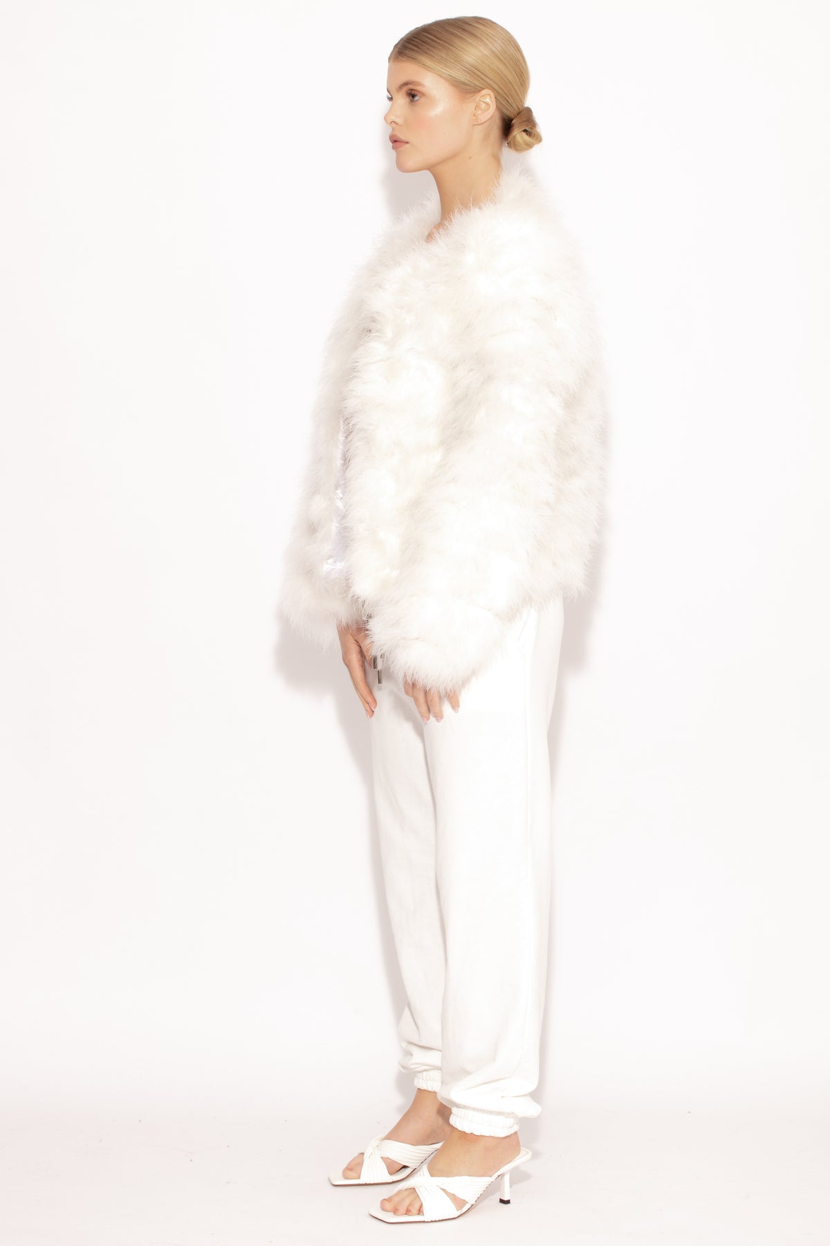 White Marabou Jacket