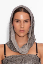 Chainmail Hood in Grey Snakeskin