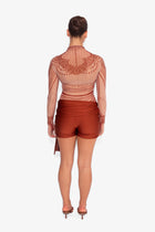 Henna Tattoo Top in Brown