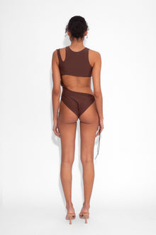 Stretch Cut Out One Piece in Cocoa