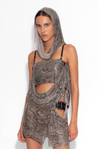 Chainmail Hood in Grey Snakeskin