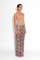 Crystal Embellished Fishnet Trousers in Snakeskin