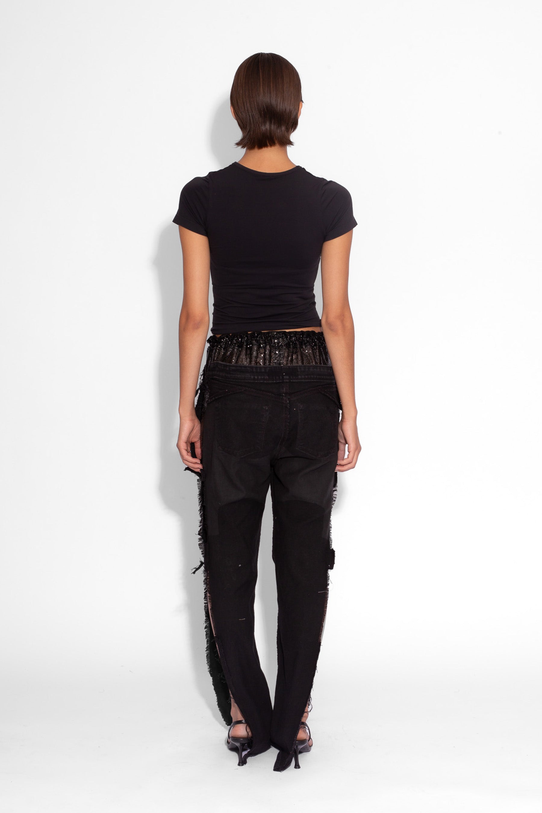 Melrose Vintage Black Denim Chainmail Jeans