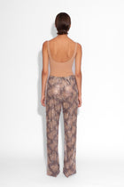 Crystal Embellished Fishnet Trousers in Snakeskin