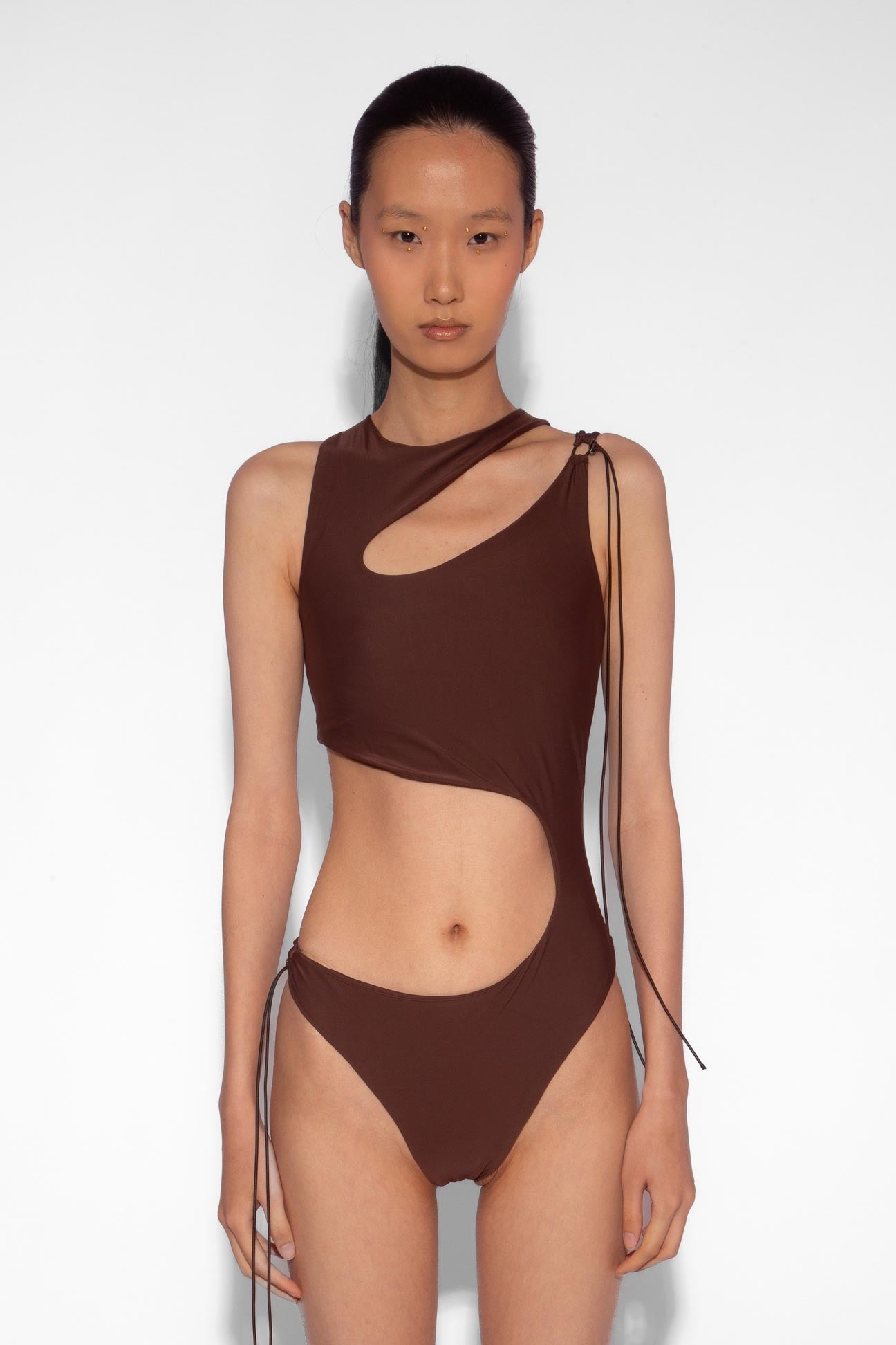 Stretch Cut Out One Piece in Cocoa