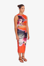 Bollywood Print Top in Orange