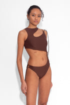 Stretch Cut Out One Piece in Cocoa