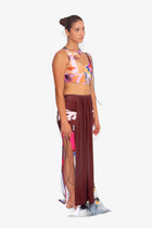 Stretch Draped Maxi Skirt in Bollywood Print