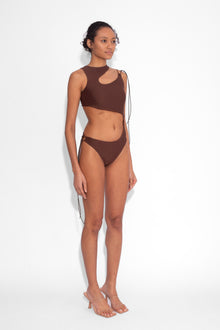 Stretch Cut Out One Piece in Cocoa