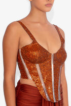 Crystal Corset Top in Rust