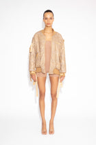 Crystal Bomber Jacket in Gold