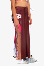 Stretch Draped Maxi Skirt in Bollywood Print