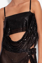 Buckle Bandeau Chainmail Top in Black