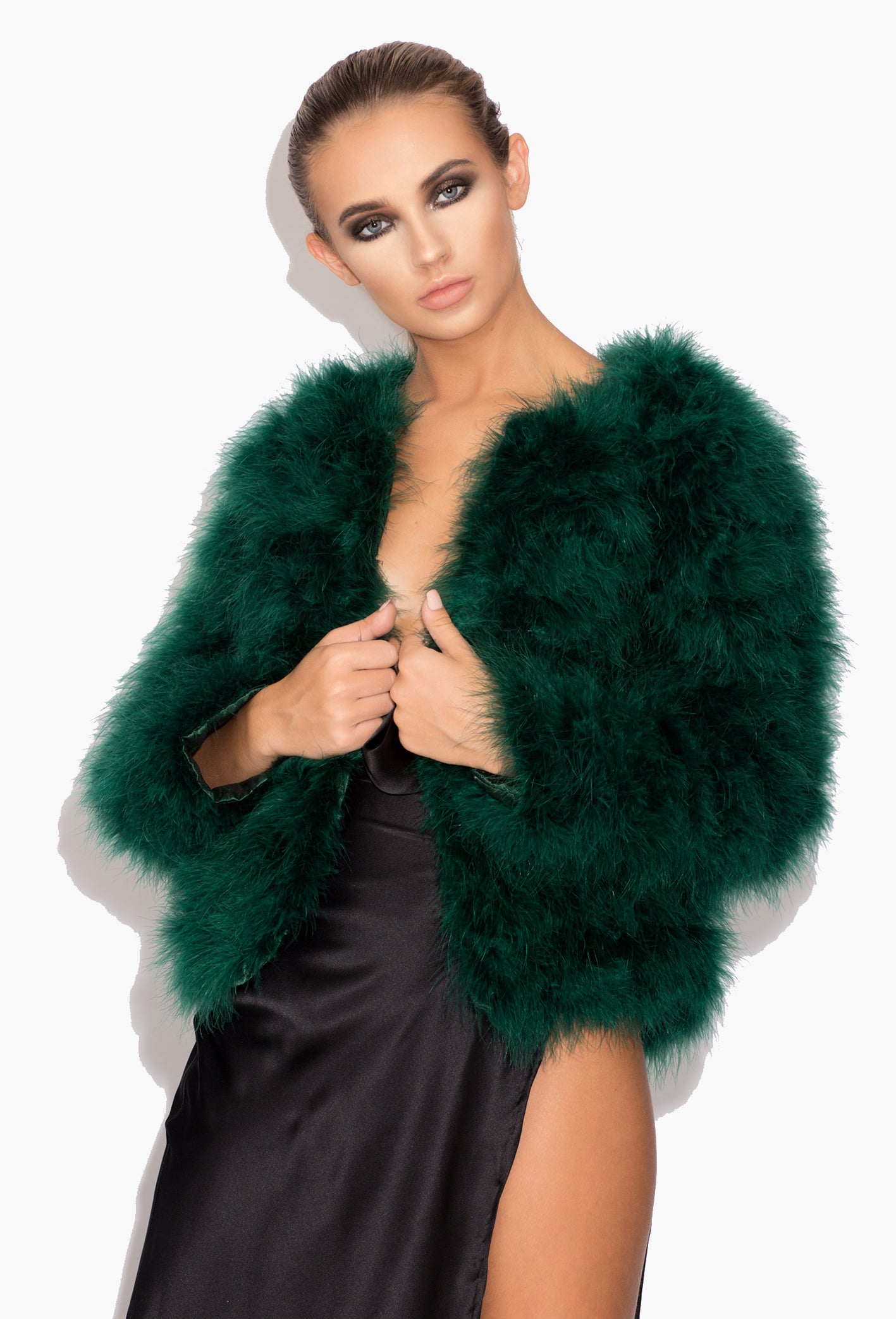 Emerald Green Marabou Jacket