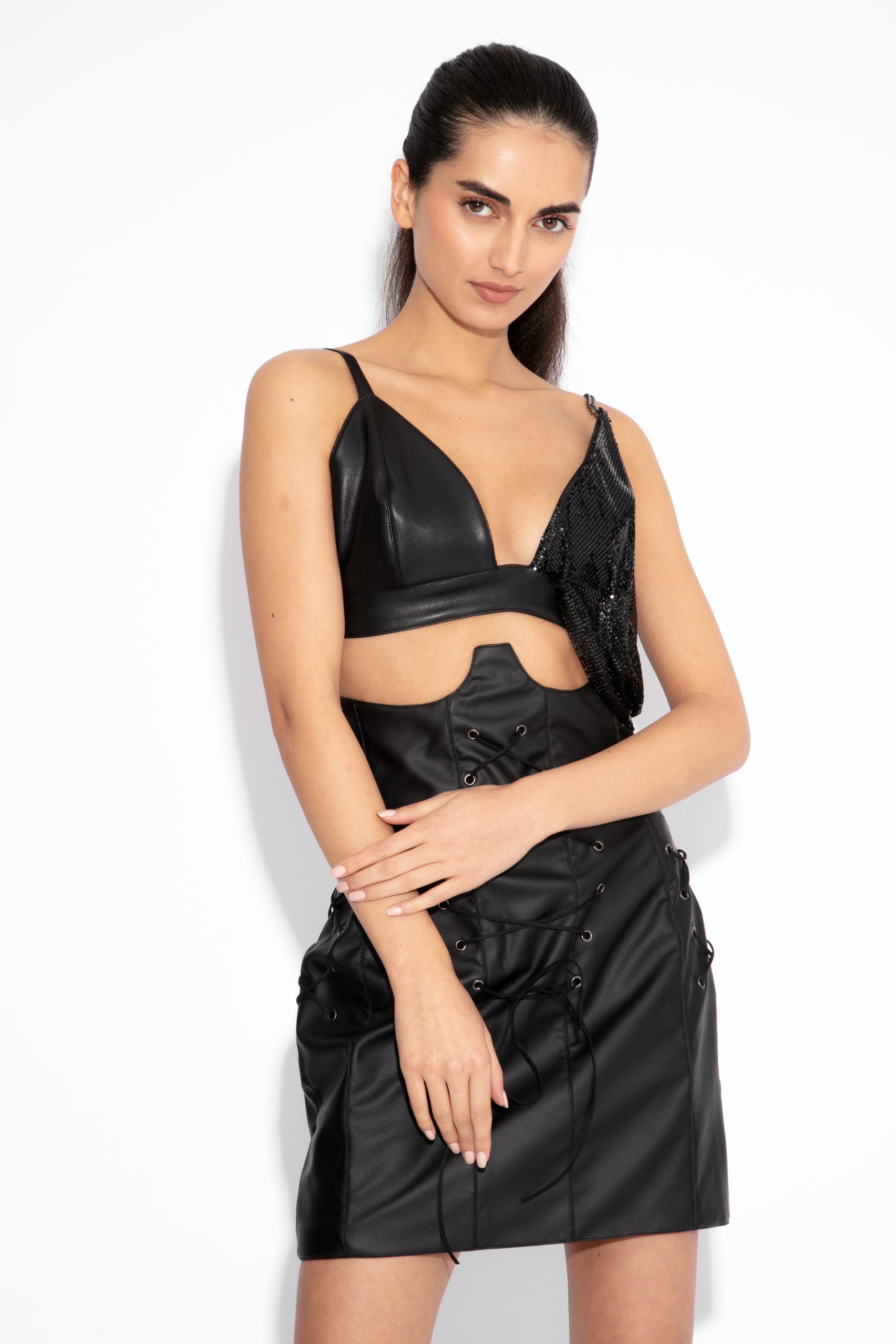 Vegan Black Underbust Skirt