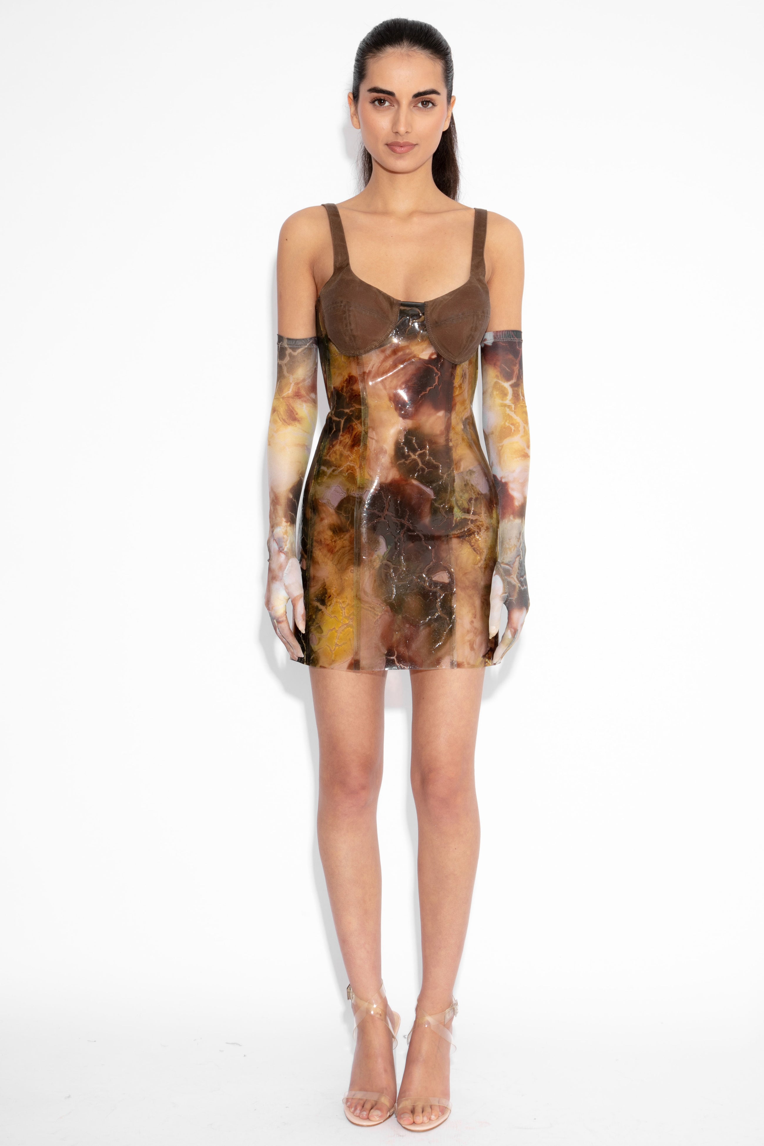 Magma Sculpted and Waxed Cotton Dress in Mineral