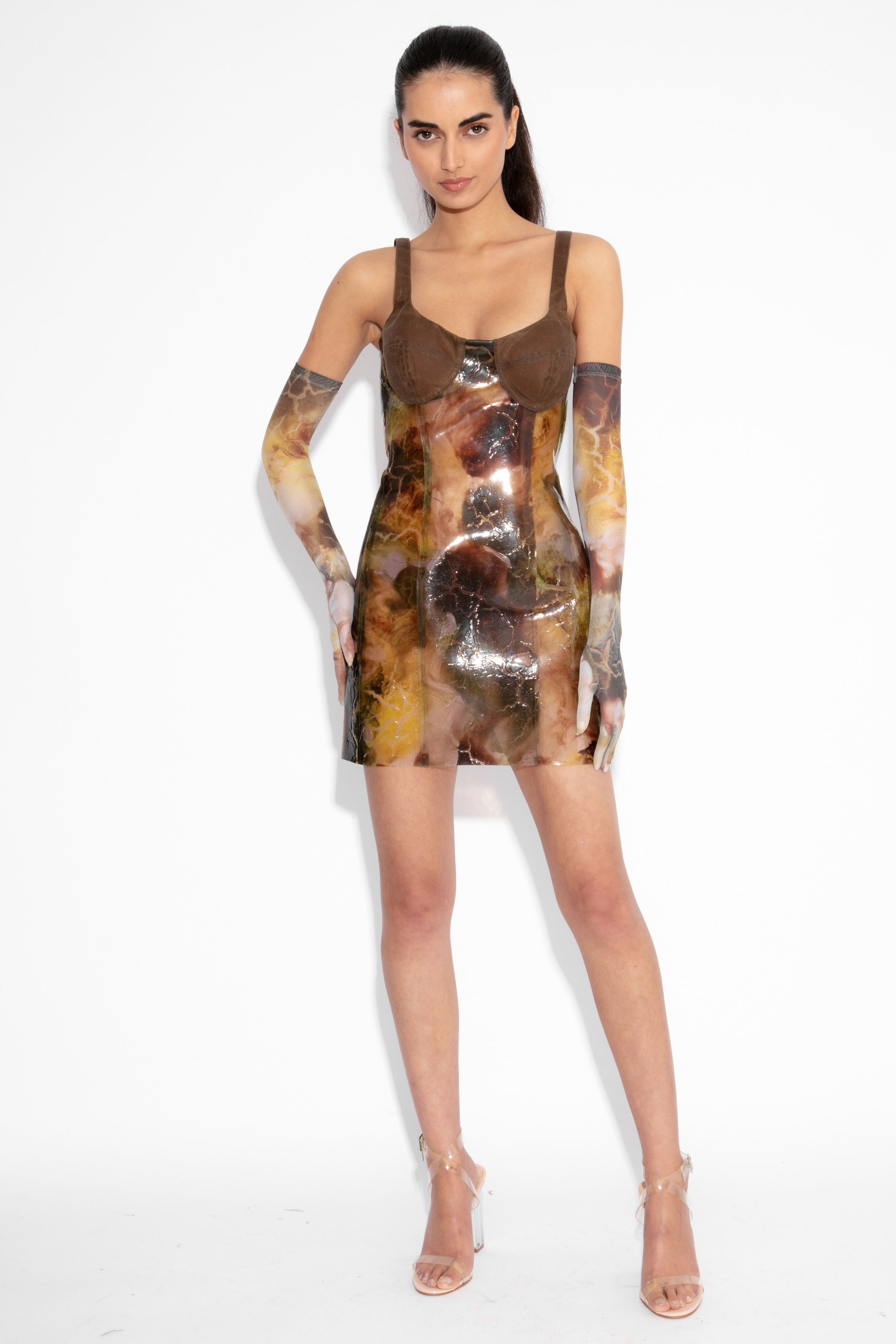 Magma Sculpted and Waxed Cotton Dress in Mineral